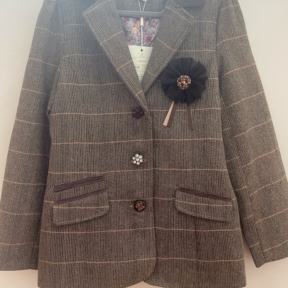 NWT Girls formal blazer jacket with pin